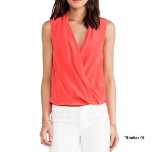 Mossimo Women’s Coral Pink Sleeveless Crossover Wrap Blouse XS